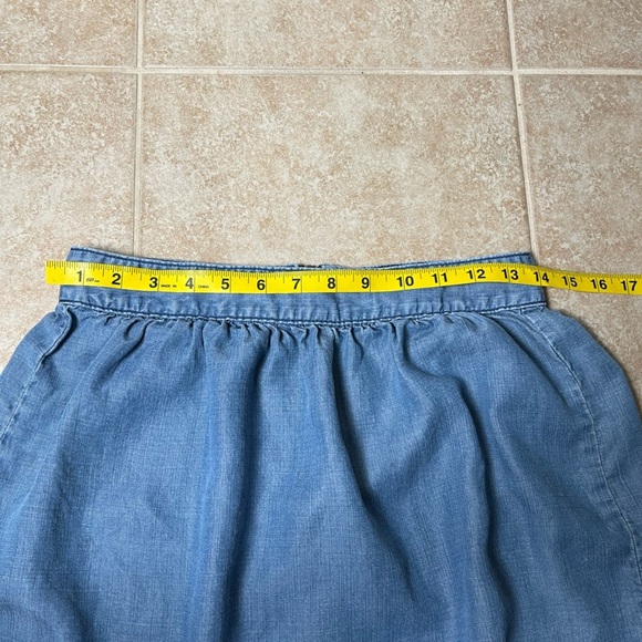 Madewell Chambray A-line Skirt Womens Blue Zipper Back Size 6 - Picture 4 of 6